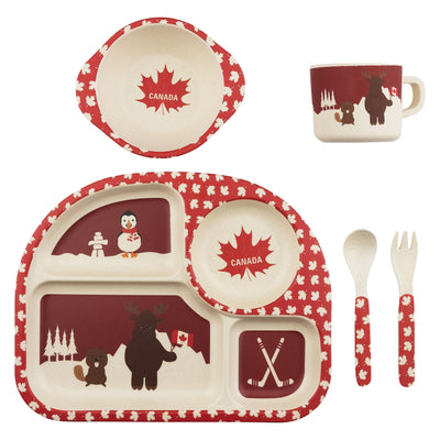 Canadian Critters Bamboo Dish Set-Bamboo Set-myfunkins.ca