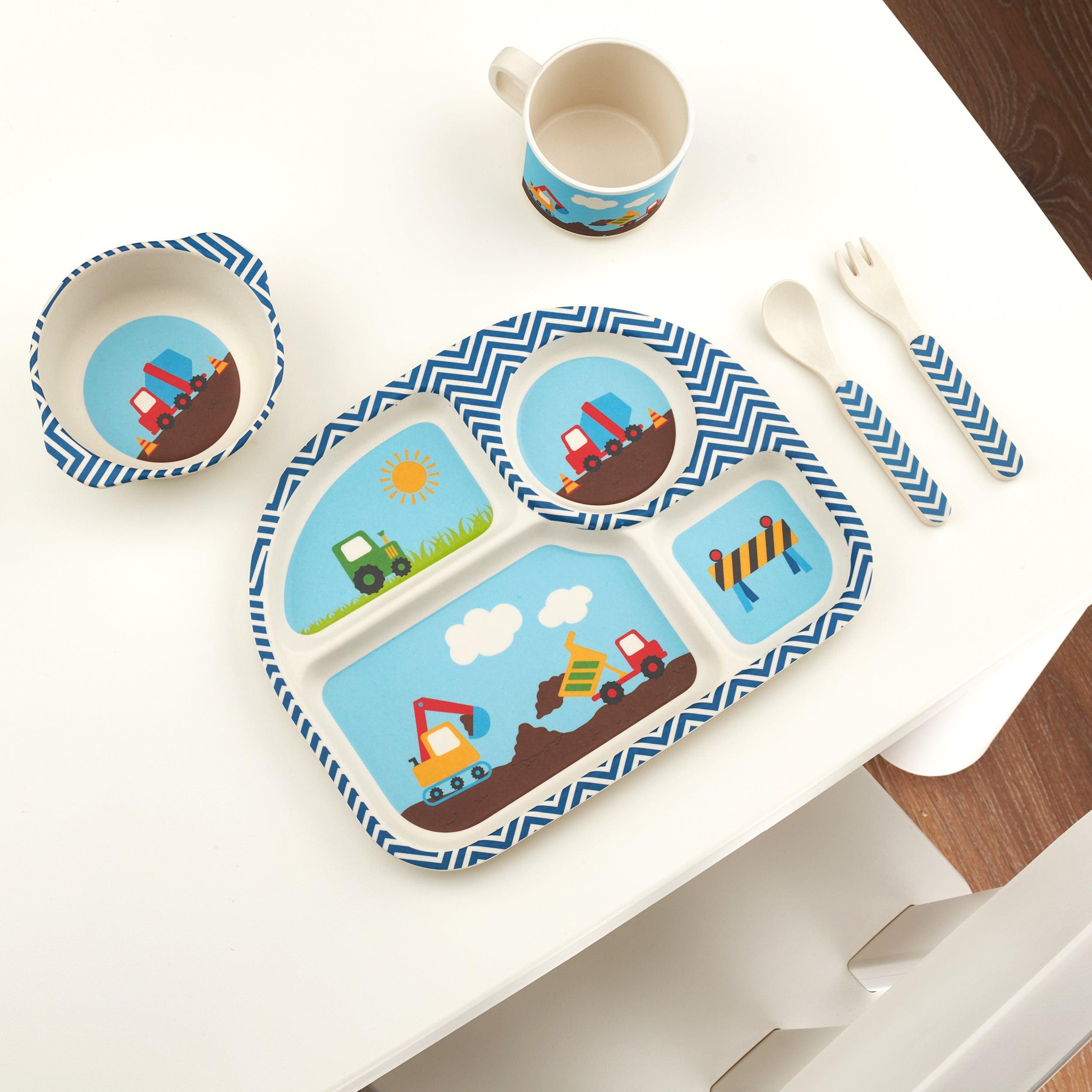 Construction Plate & Utensils, Kids Dinnerware Sets