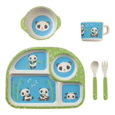 Pandas Bamboo Dish Set-Bamboo Dish Set-myfunkins.ca