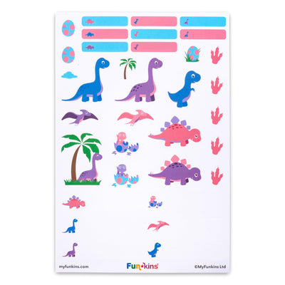 Pink Dinosaurs Peel & Stick Labels-Labels-myfunkins.ca