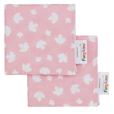 Maple Leaves, Pink Napkins, 2-ply, Set of 2-napkin-myfunkins.ca