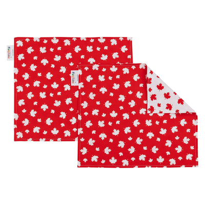 Maple Leaves, Red Placemat, 2-ply, Set of 2-placemat-myfunkins.ca