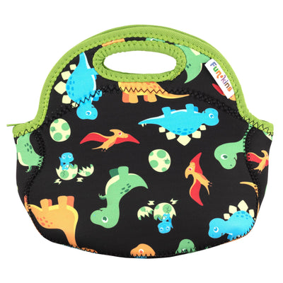Dinosaurs Lunch Bag, Black, Small-lunch bag-myfunkins.ca