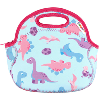 Dinosaurs Lunch Bag, Pink, Small-lunch bag-myfunkins.ca